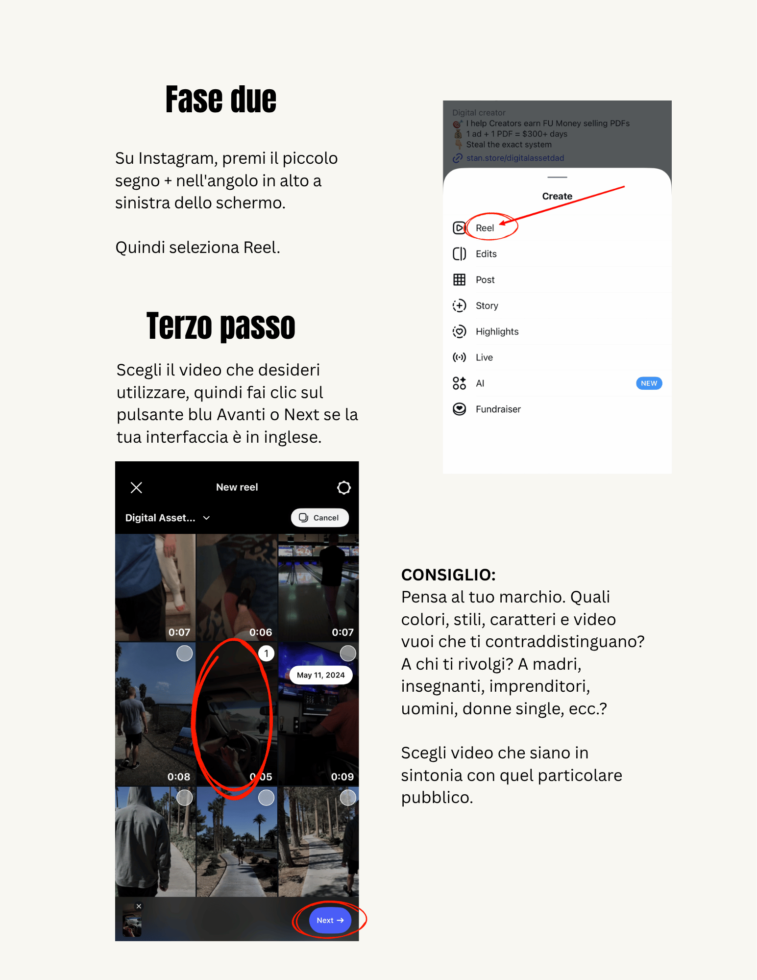 Pagina della guida: pubblicare un Reel su Instagram